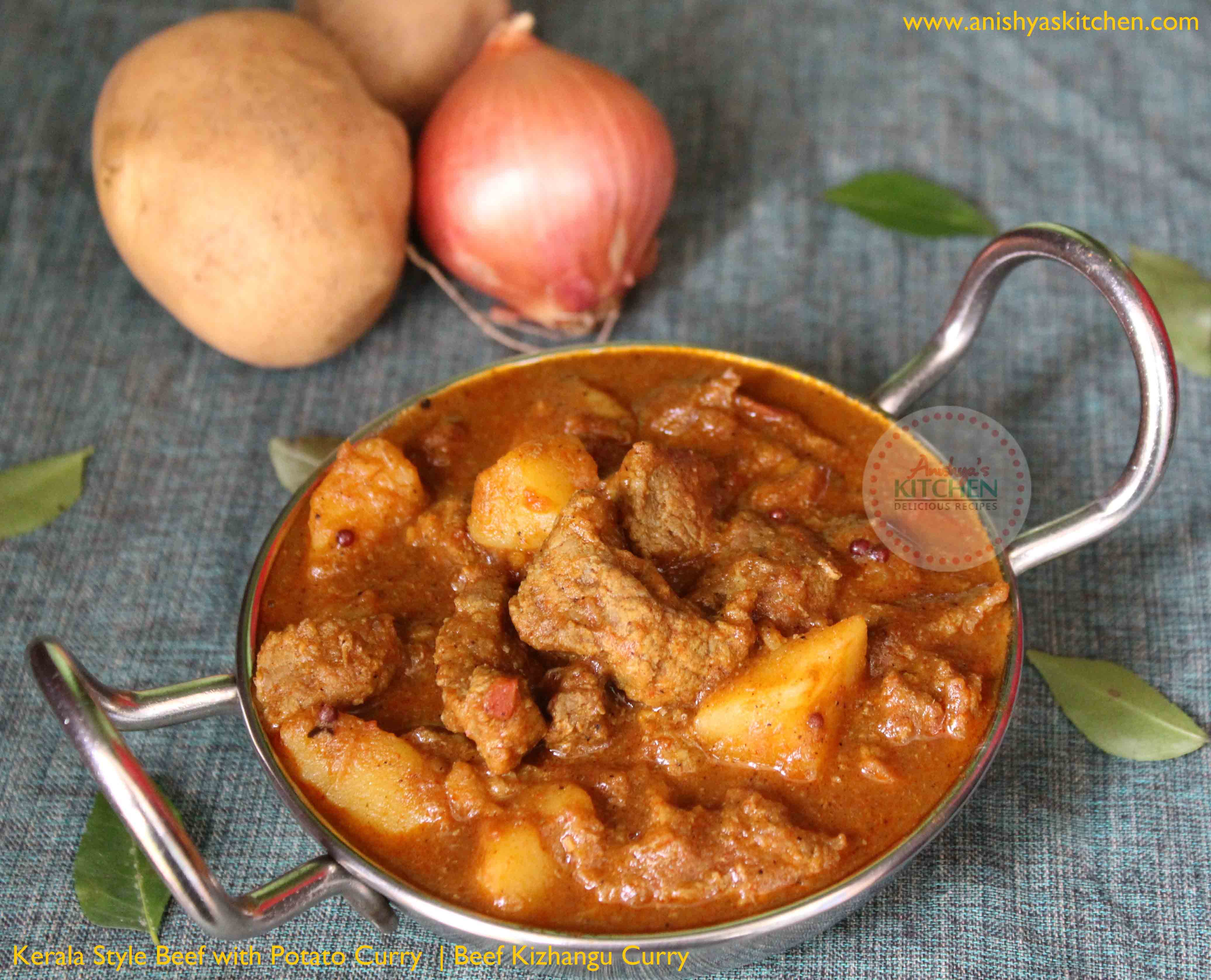 Kerala Style Beef with Potato Curry - Beef Kizhangu Curry