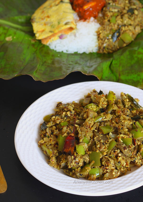 Kerala vazhuthana thoran - vazhuthanaga thoran - brinjal thoran - baingan - egg plant - recipe